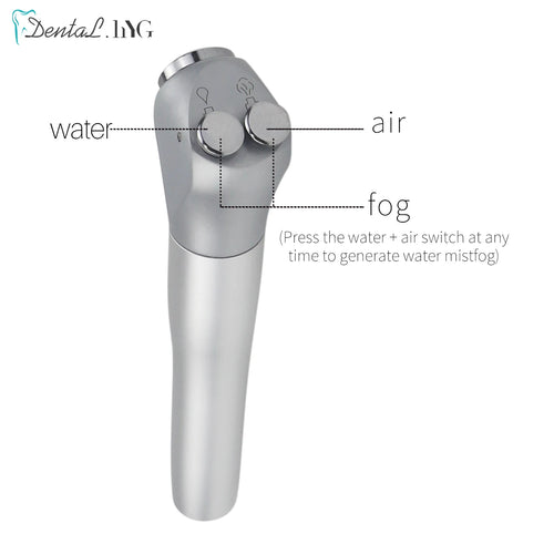 Dental Air Water Syringe 3 Way Syringe Handpiece Teeth Triplex Whitening Handpiece with 2 Nozzles Tips