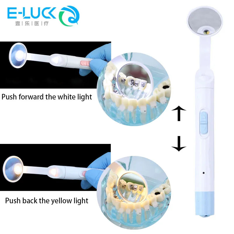 Dental LED Light Mouth Mirror Portable Reusable Dentist Oral Checking Fog Bright Tooth Care Hygiene Clean Instrument